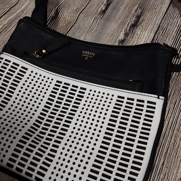 Fossil black white leather bag - Picture 6 of 8